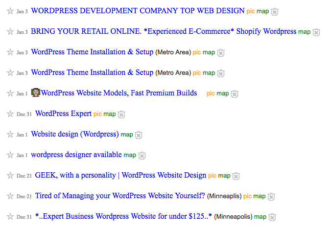Minnesota WordPress Developer Ads