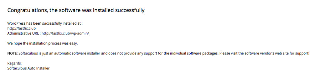 WordPress Access After the Softaculous Installation