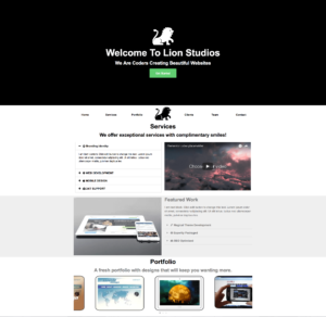lion studios one page website link