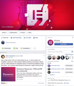 Elementor Group On Facebook