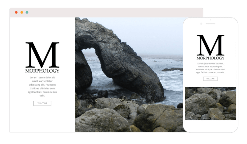 Morphology Theme Splash Landing Page On Mobile